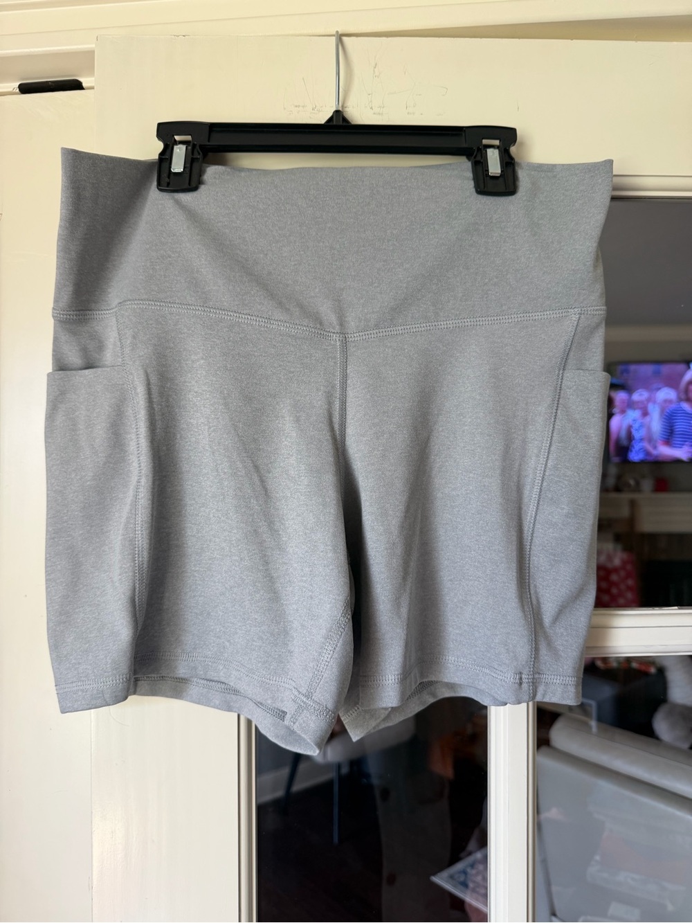 High-Waist Member’s Mark XL High Rise 5” Bike Shorts Gray Athletic Pocket Shorts